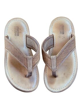 Boys Johnston & Murphy Leather Thong Norris Sandals Flip Flops size 13M Brown